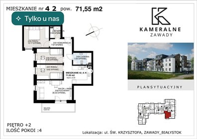 Nowoczesne 4-pokojowe mieszkanie z balkonem zapraszam mieszkanie Białystok, Zawady