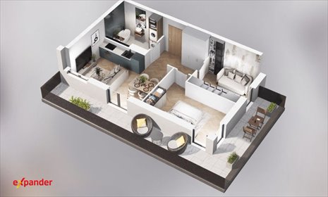 Mieszkanie 47,62 m² z balkonem w Zielonkach - nowoczesny standard mieszkanie Zielonki, Zygmunta Glogera