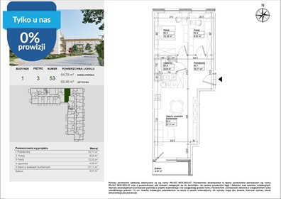 Na sprzedaż przestronne 3-pokojowe mieszkanie 63,46 m² w Osielsku mieszkanie Osielsko, Aleja Adama Mickiewicza