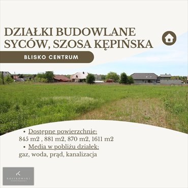 działka na sprzedaż 881m2 działka Syców