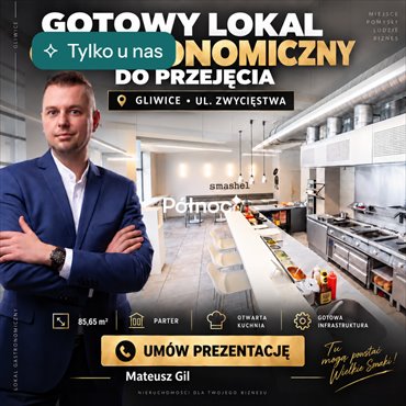 Lokal gastronomiczny 87 m² przy Zwycięstwa - zapraszam lokal użytkowy Gliwice, Zwycięstwa
