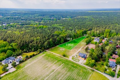 Polecam działkę 3726 m² przy Kampinoskim Parku - spokój i natura działka Leszno