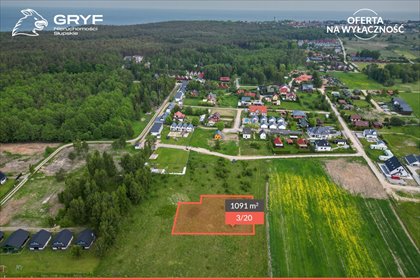 działka na sprzedaż 1091m2 działka Jarosławiec