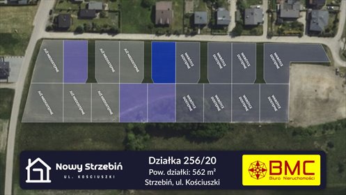 działka na sprzedaż 562m2 działka Strzebiń, Kościuszki