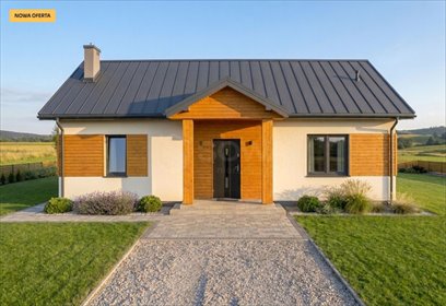 Nowoczesny dom parterowy z energoszczędnym ogrzewaniem dom Zawały