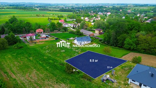 Działka budowlana 8,5 ar z WZ, widoki i szybki dojazd działka Niechobrz