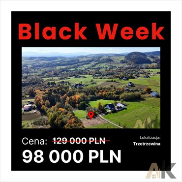 działka na sprzedaż 2100m2 działka Trzetrzewina