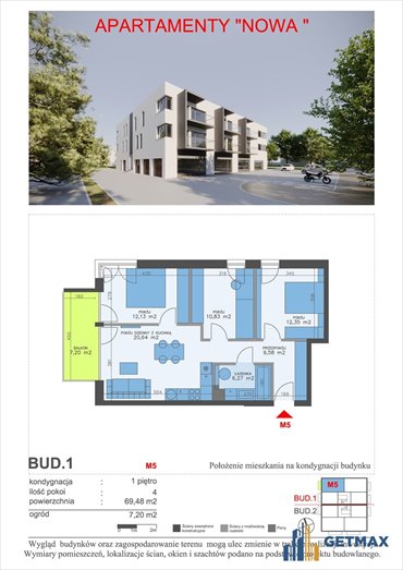 mieszkanie na sprzedaż 69m2 mieszkanie Tychy, Żwaków