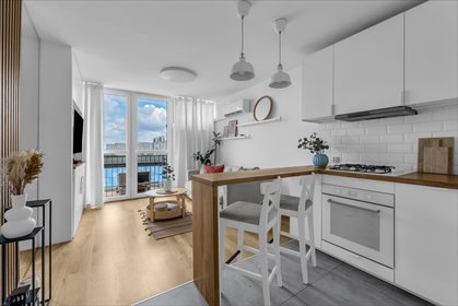 Przemyślane 27 m² w centrum Warszawy z ukrytą sypialnią mieszkanie Warszawa, Wola, Krochmalna