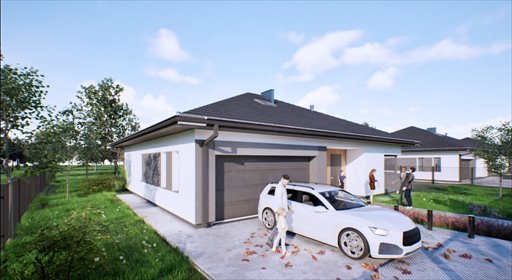 Dom parterowy 143,62 m2 z garażem - stan surowy zamknięty dom Pogwizdów