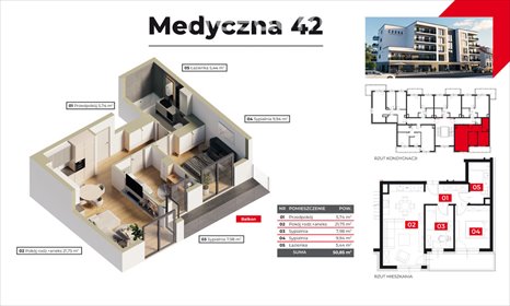 mieszkanie na sprzedaż 51m2 mieszkanie Piła, Górne, Medyczna