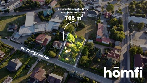 działka na sprzedaż 768m2 działka Sobienie-Jeziory, Partyzantów