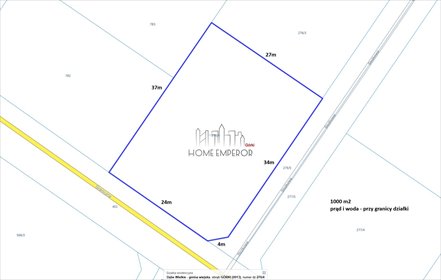 Działka 1000 m² pod zabudowę, media przy granicy działka Górki, Graniczna