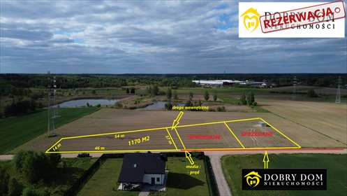 działka na sprzedaż 1170m2 działka Brończany