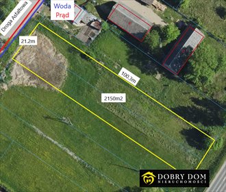 Na sprzedaż działka 2150 m² w Zadworzany z mediami działka Zadworzany