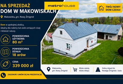 Urokliwy dom 80 m² na 18 a w Makowiskach - adaptacyjny strych dom Makowiska