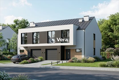Nowoczesny dom bliźniaczy 140m2 z garażem i dużymi oknami dom Kady