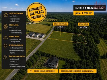 Działka 1692 m² z lasem i widokiem na góry - polecam! działka Krzyżówki