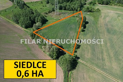 Działka rolna 6 km od Lubina, 5991 m², cena 45 tys. działka Siedlce