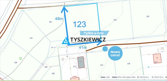 działka na sprzedaż 1966m2 działka Zajączkowo, Brzozowa