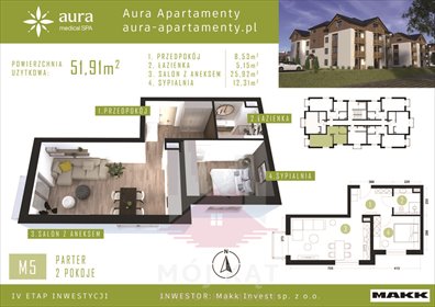 Ekskluzywny apartament 51,91 m² w Nałęczowie zapraszam mieszkanie Nałęczów, Henryka Wiercieńskiego