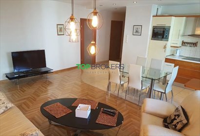 Wynajem 4-pok. 110 m² - balkon, ogród zimowy, garaż mieszkanie Warszawa, Mokotów Stegny, Aleja Wilanowska