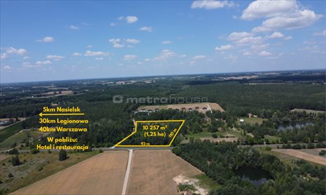 Działka inwestycyjna 10 257 m² z mediami i lasem (blisko Nasielska) działka Krzyczki-Pieniążki