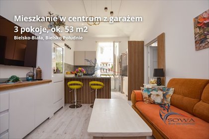 Polecam funkcjonalne 3-pokojowe mieszkanie 53 m² w centrum Bielska-Bała mieszkanie Bielsko-Biała, Bielsko Południe