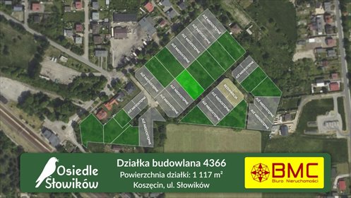 Polecam działkę budowlaną 1117 m² w Koszęcinie pod dom działka Koszęcin