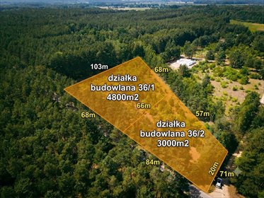 Działka budowlana, 3000m2, Osina, gm. Kluki działka Osina