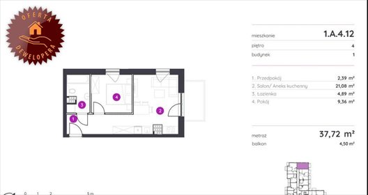 mieszkanie na sprzedaż 38m2 mieszkanie Łódź, Polesie, al. 1 Maja
