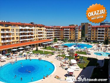Zapraszam do obejrzenia słonecznego apartamentu 52,29 m² z dużym tarasem i widokiem na basen mieszkanie Słoneczny Brzeg, ROYAL SUN