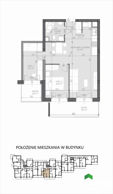 mieszkanie na sprzedaż 51m2 mieszkanie Białystok, Os. Piasta, Towarowa