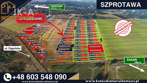Działki pod zabudowę jednorodzinną w Szprotawie - 800-1208 m² działka żagański, Podgórna