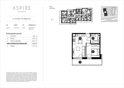 mieszkanie na sprzedaż 35m2 mieszkanie Bydgoszcz, Toruńska