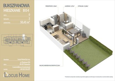 mieszkanie na sprzedaż 50m2 mieszkanie Katowice, Piotrowice-Ochojec, Bukszpanowa
