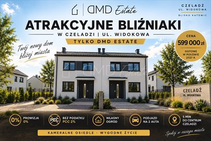 Nowoczesne domy bliźniacze 90 m² z ogrodem polecam dom Czeladź, Madera