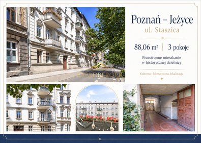 Na sprzedaż przestronne mieszkanie 88 m² w Poznaniu mieszkanie Poznań, Jeżyce, Stanisława Staszica