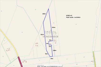 Polecam działkę 42 382 m² w Aleksandrowie z mediami i dużymi wymiarami działka Aleksandrów, Aleksandrów