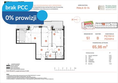 Zapraszam do obejrzenia 3-pokojowego mieszkania 66 m² w Bydgoszczy mieszkanie Bydgoszcz, Fordońska