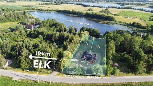 Dom z potencjałem nad jeziorem - 6000 m² działki dom Karbowskie