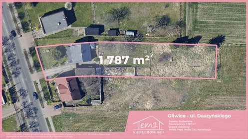 Działka 1787 m² z domem i pełnym uzbrojeniem dom Gliwice, Wójtowa Wieś, Daszyńskiego