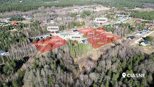 działka na sprzedaż 1240m2 działka Ciasne, Urocza