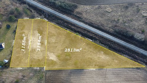 działka na sprzedaż 2813m2 działka Popielżyn-Zawady