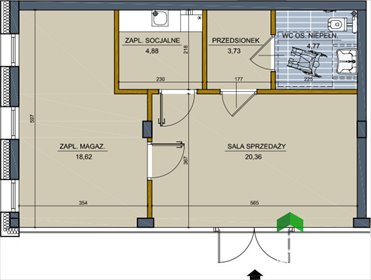 lokal użytkowy na wynajem 52m2 lokal użytkowy Białystok, Centrum, Proletariacka