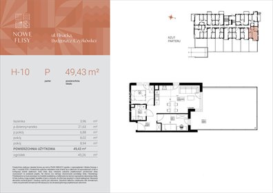 mieszkanie na sprzedaż 49m2 mieszkanie Bydgoszcz, Czyżkówko, Flisacka
