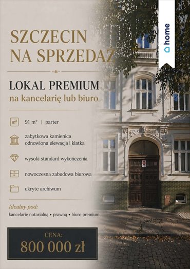 Lokal użytkowy po remoncie, 91 m2, prestiżowa lokalizacja lokal użytkowy Szczecin