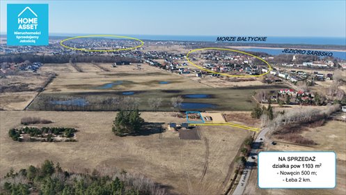 Działka na sprzedaż 1103m2 działka Nowęcin, Łebska