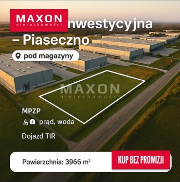 Działka inwestycyjna 3966 m² z halami i biurami działka Piaseczno
