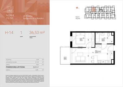 mieszkanie na sprzedaż 37m2 mieszkanie Bydgoszcz, Czyżkówko, Flisacka